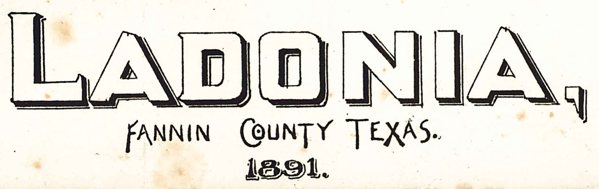 1891 Panoramic Map of Ladonia Fannin County Texas