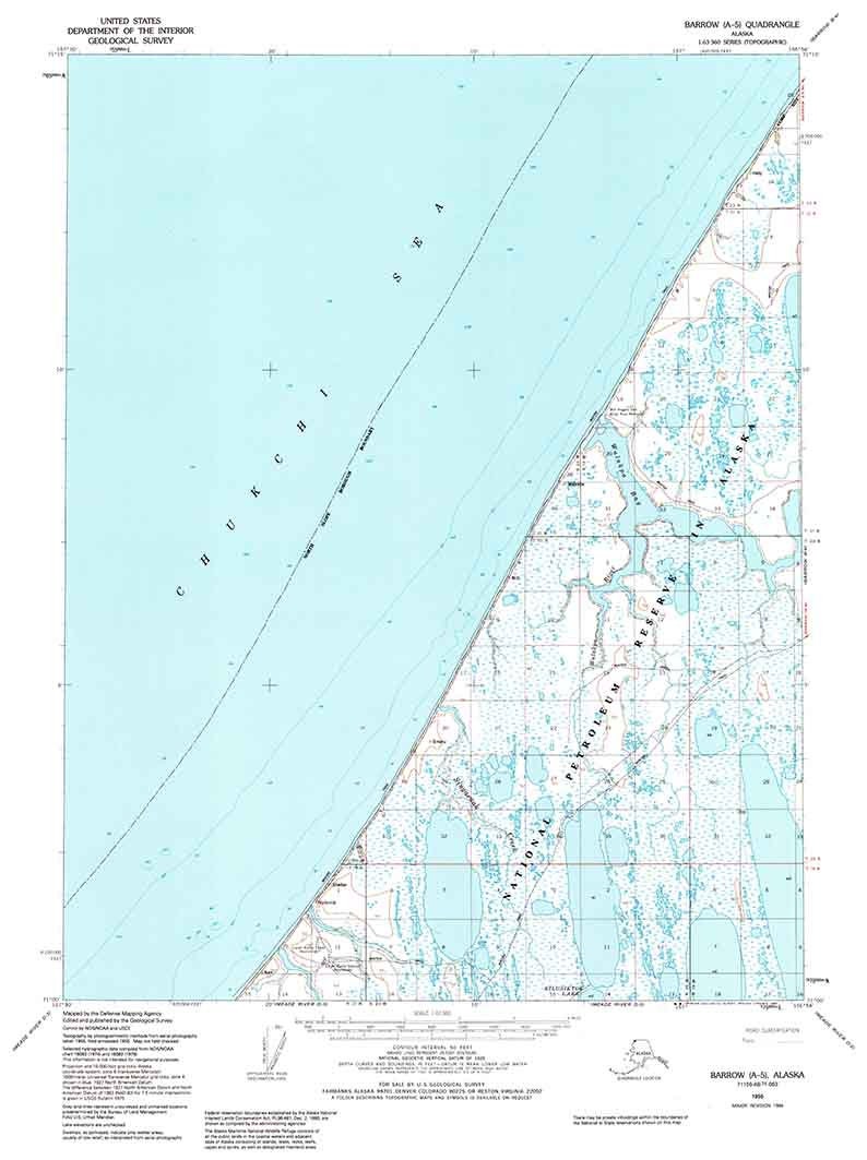 1955 Topo Map of Barrow Alaska