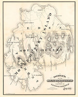 1872 Map of Mount Desert Island Maine