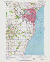 1954 Topo Map of Manitowoc Wisconsin Quad