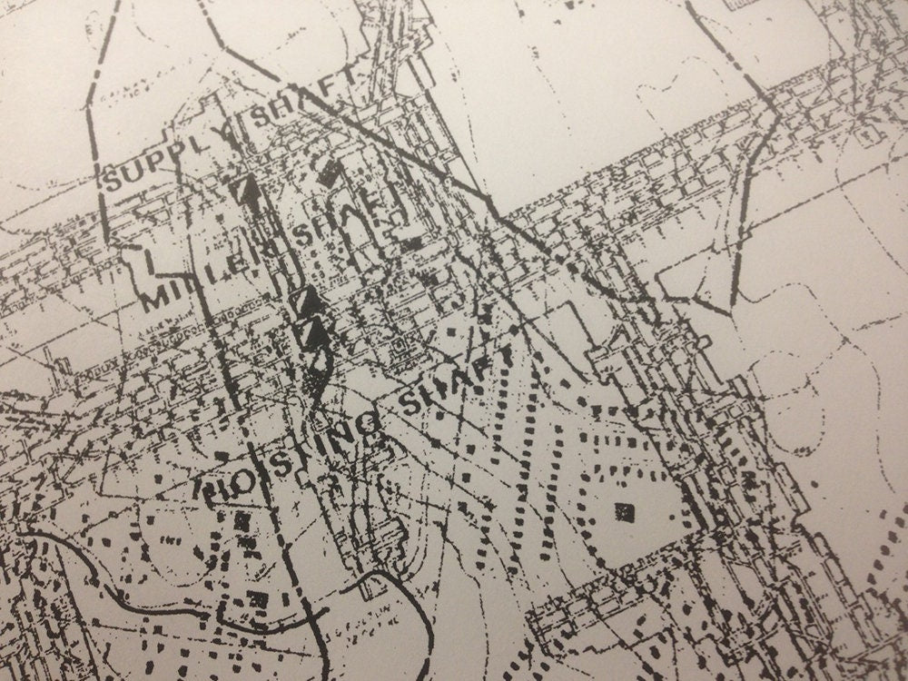 1987 Airshaft Map of Bethenergy Mine 58 Washington County Pa