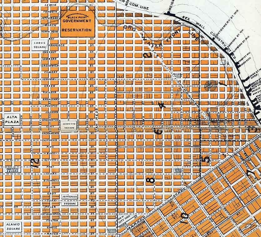 1882 Map of San Francisco Alcatraz San Mateo County