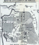 1882 Map of San Francisco Alcatraz San Mateo County