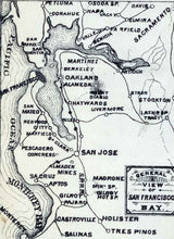 1882 Map of San Francisco Alcatraz San Mateo County