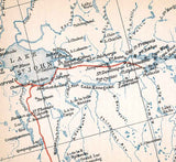 1907 Map of Lake Saint John to St Lawrence River Canada