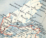 1907 Map of Nova Scotia Prince Edward Island & New Brunswick Canada