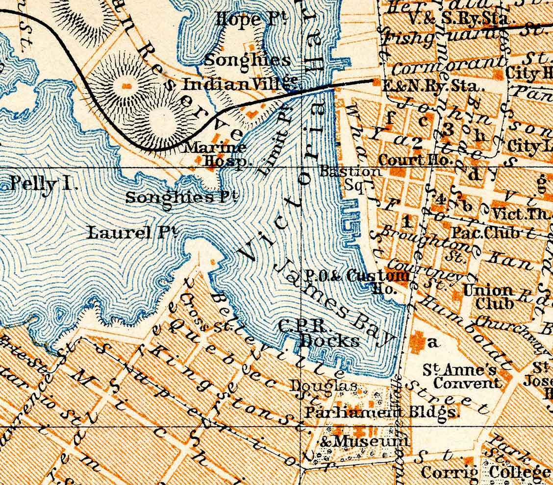 1907 Map of Victoria & Esquimalt Canada