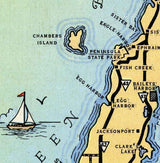 Cartoon Map of Door County Wisconsin