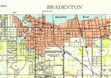 1947 Topo Map of Bradenton Florida