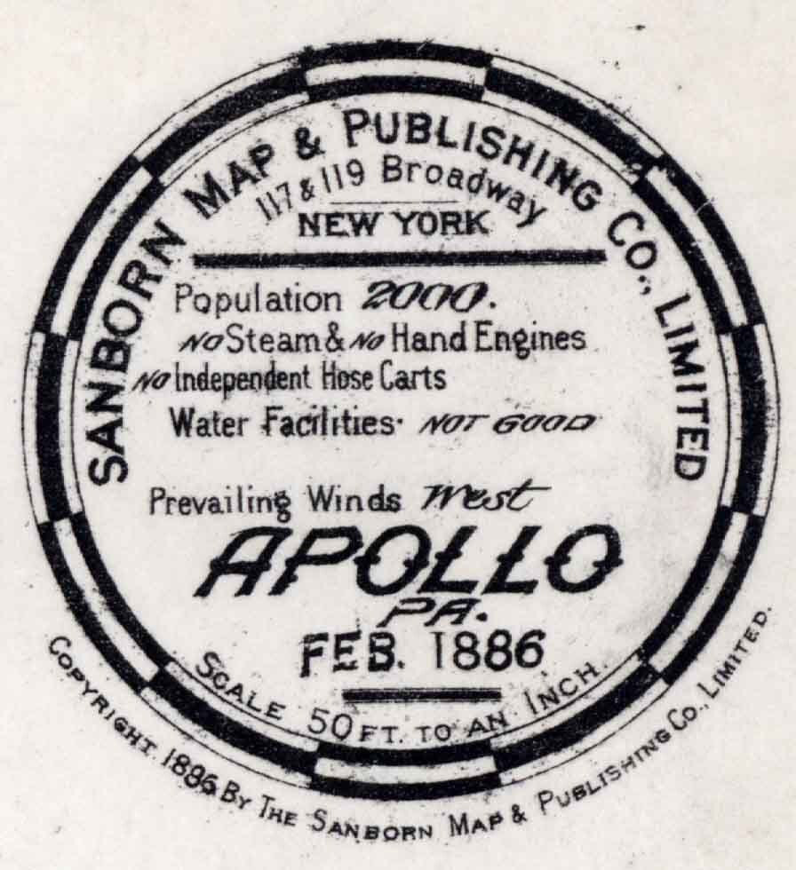 1886 Sanborn Map of Apollo Armstrong County Pennsylvania