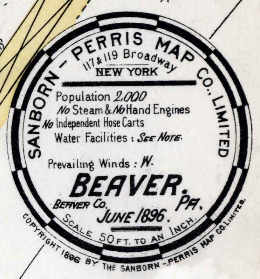 1896 Sanborn Map of Beaver County Pennsylvania