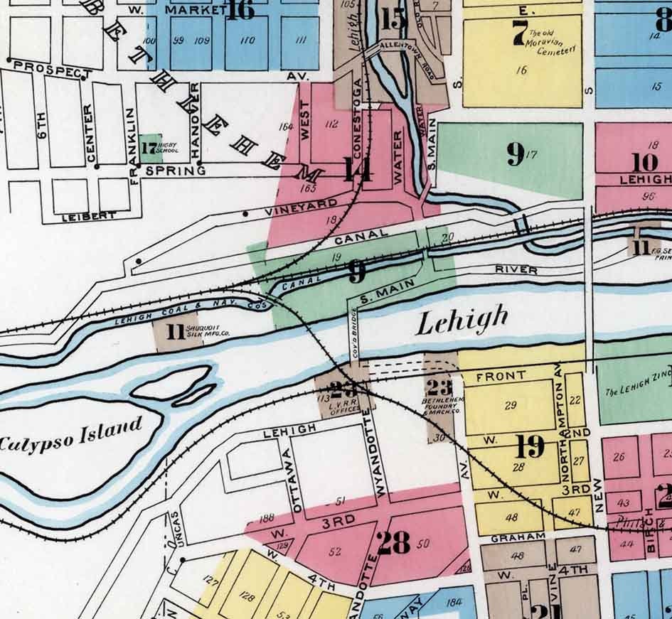 1897 Sanborn Map of Bethlehem Northampton Lehigh County Pennsylvania