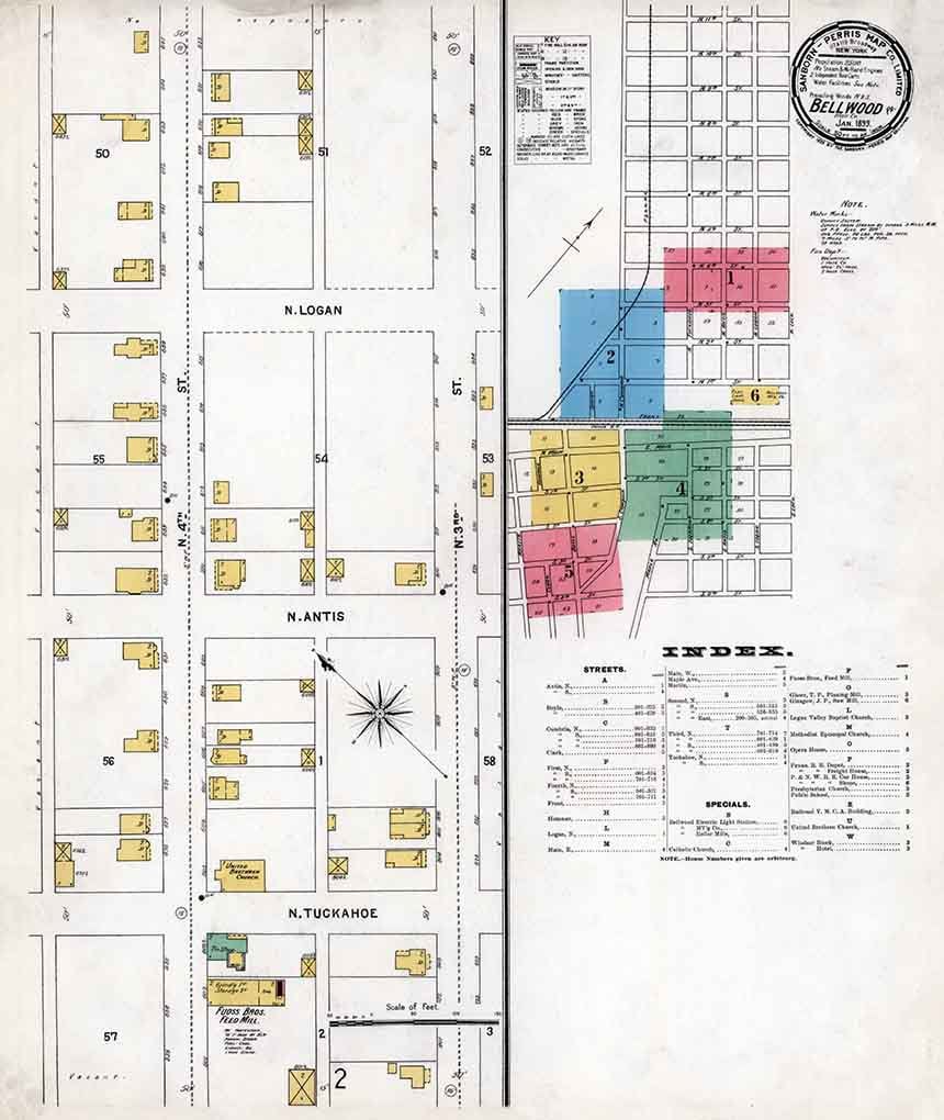 1899 Sanborn Map of Bellwood Blair County Pennsylvania