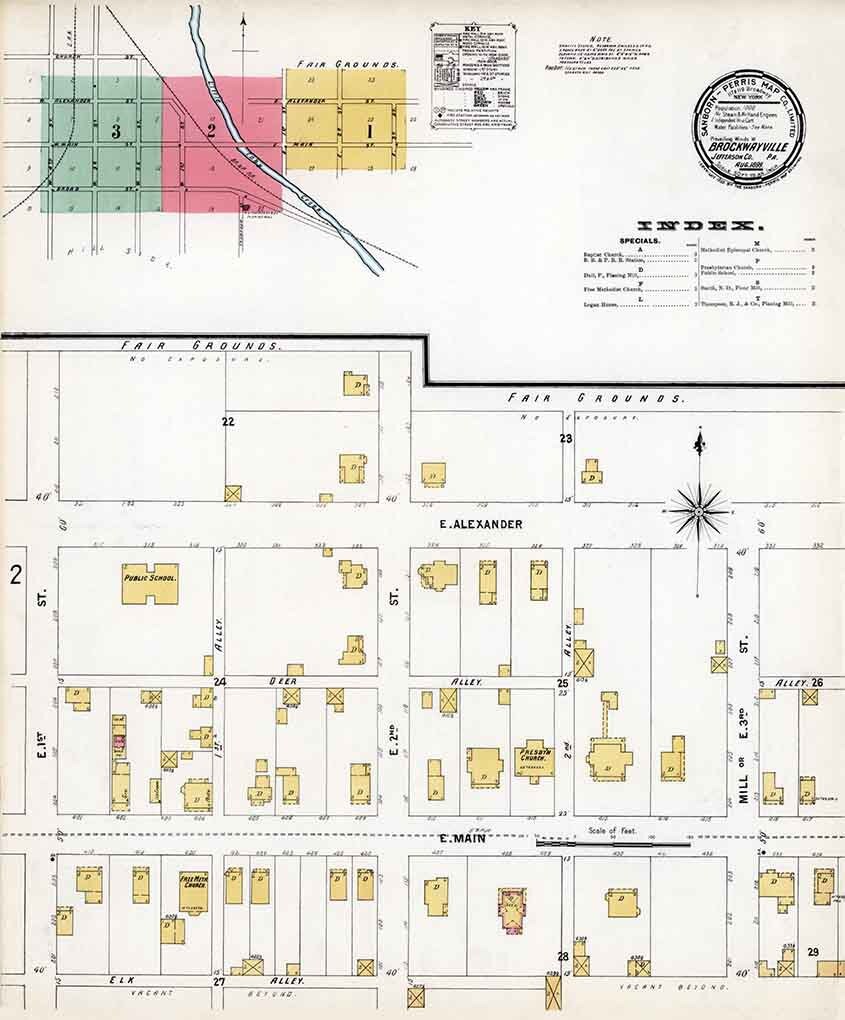 1899 Sanborn Map of Brockwayville Jefferson County Pennsylvania