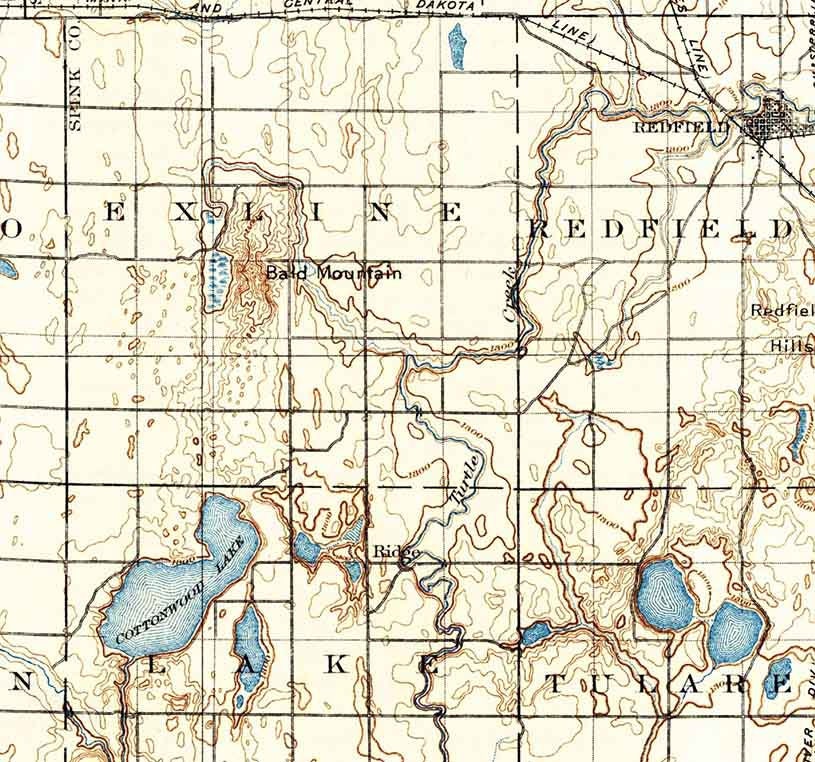 1899 Topo Map of Redfield South Dakota