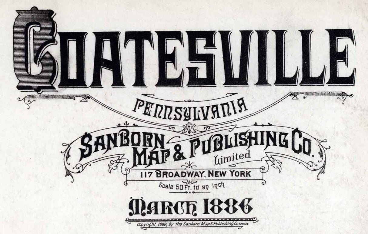 1886 Sanborn Map of Coatesville Chester County Pennsylvania