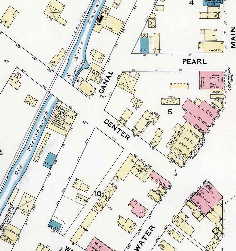 1891 Sanborn Map of Conneautville Crawford County Pennsylvania