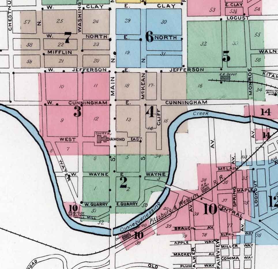 1896 Sanborn Map of Butler County Pennsylvania