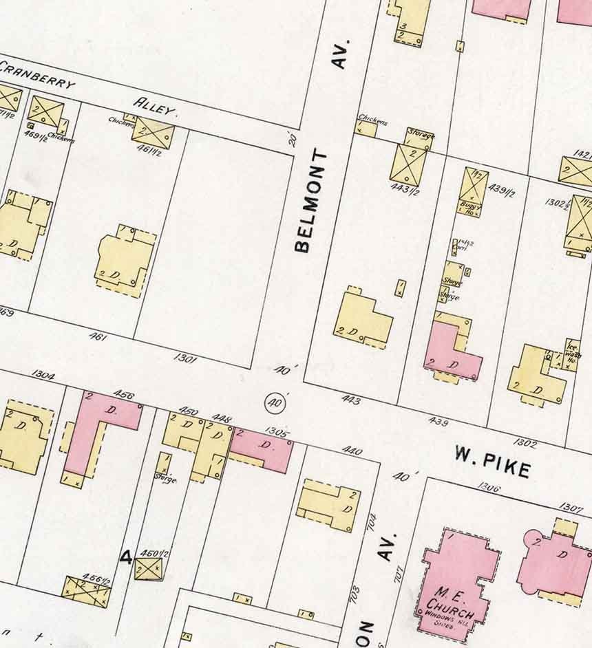 1896 Sanborn Map of Canonsburg Washington County Pennsylvania