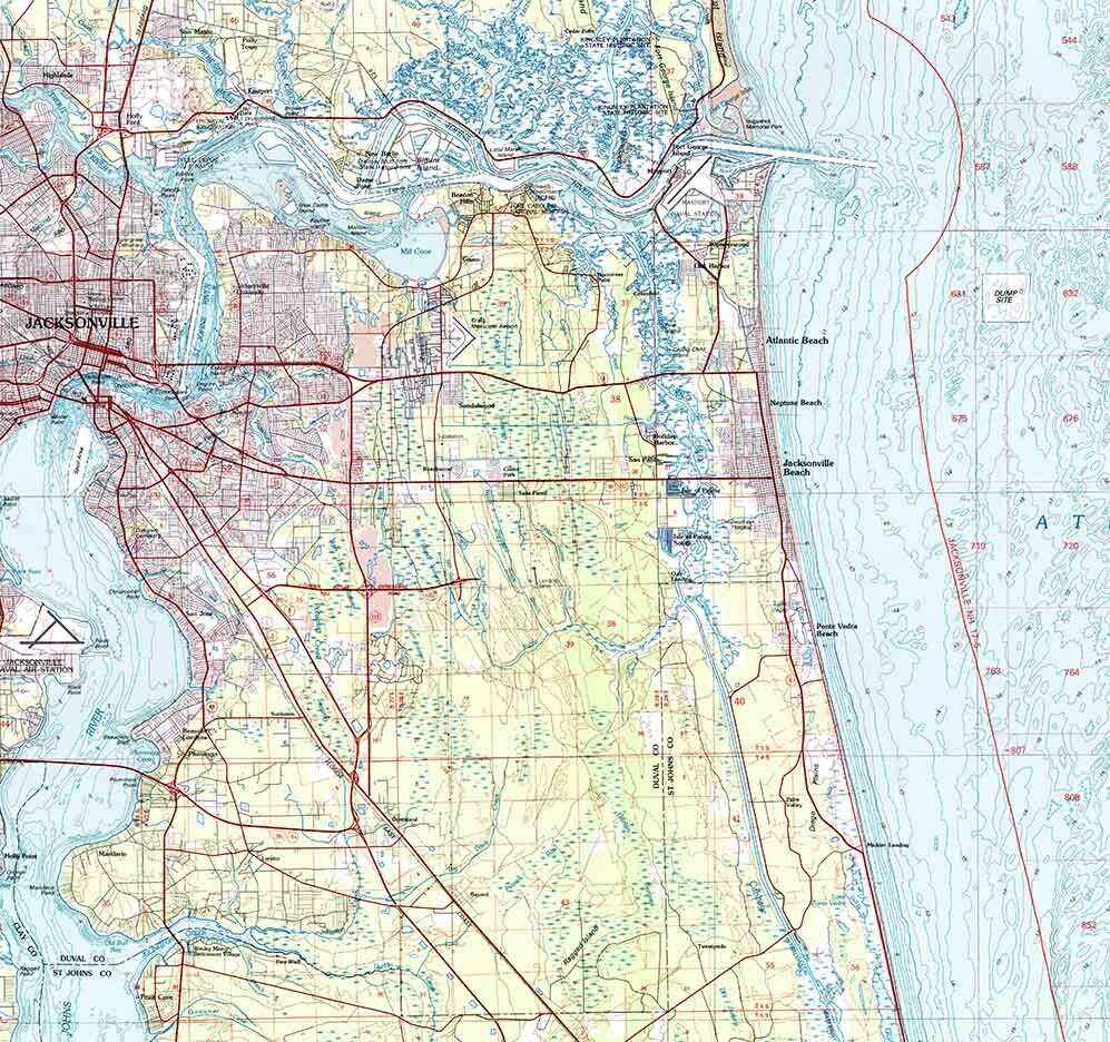 1980 Topo Map of Jacksonville Florida