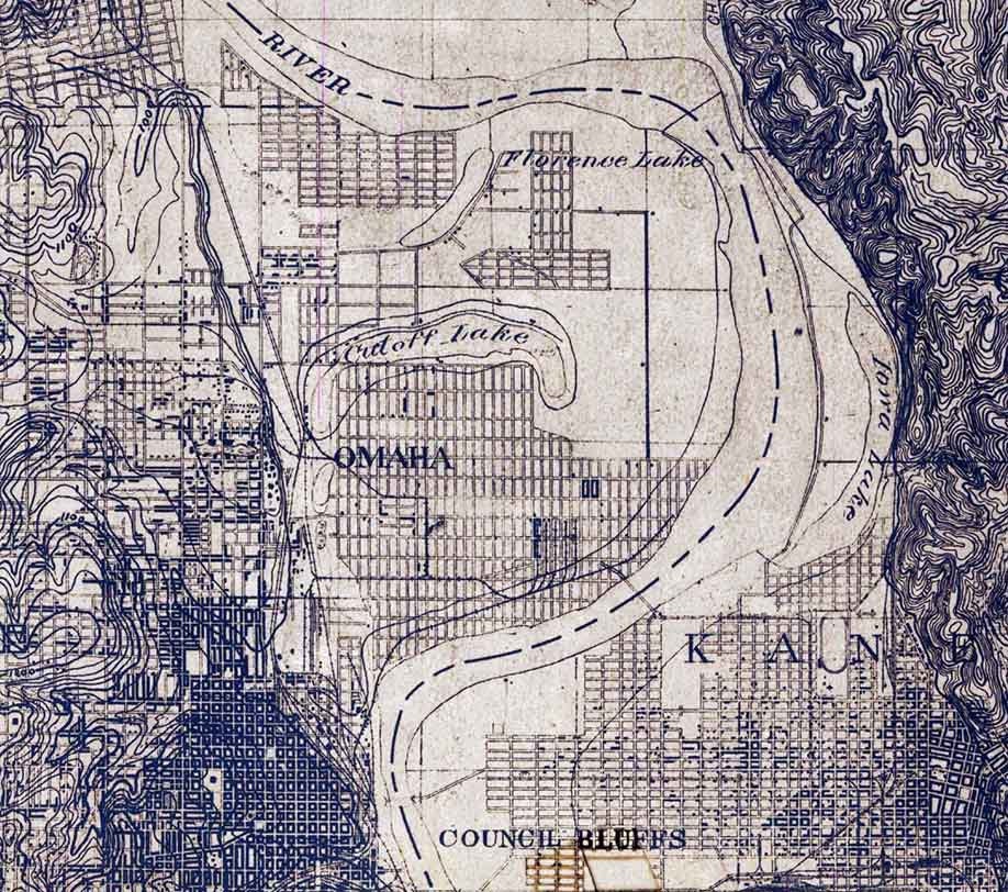 1893 Topo Map of Omaha Nebraska