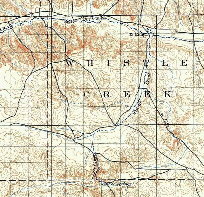 1899 Topo Map of Whistle Creek Nebraska Snake Creek