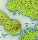 1920 Topo Map of Moosehead Lake Maine Sugar Island