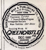 1885 Town Map of Greencastle Franklin County Pennsylvania