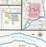 1886 Town Map of Coudersport Potter County Pennsylvania