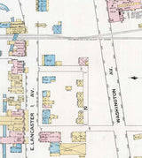 1886 Town Map of Downingtown Chester County Pennsylvania