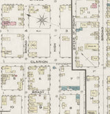 1886 Town Map of East Brady Clarion County Pennsylvania