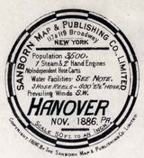 1886 Town Map of Hanover York County Pennsylvania