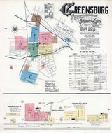 1891 Town Map of Greensburg Westmoreland County Pennsylvania