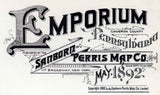 1892 Town Map of Emporium Cameron County Pennsylvania