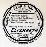 1895 Town Map of Elizabeth Allegheny County Pennsylvania