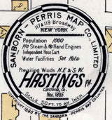 1895 Town Map of Hastings Cambria County Pennsylvania
