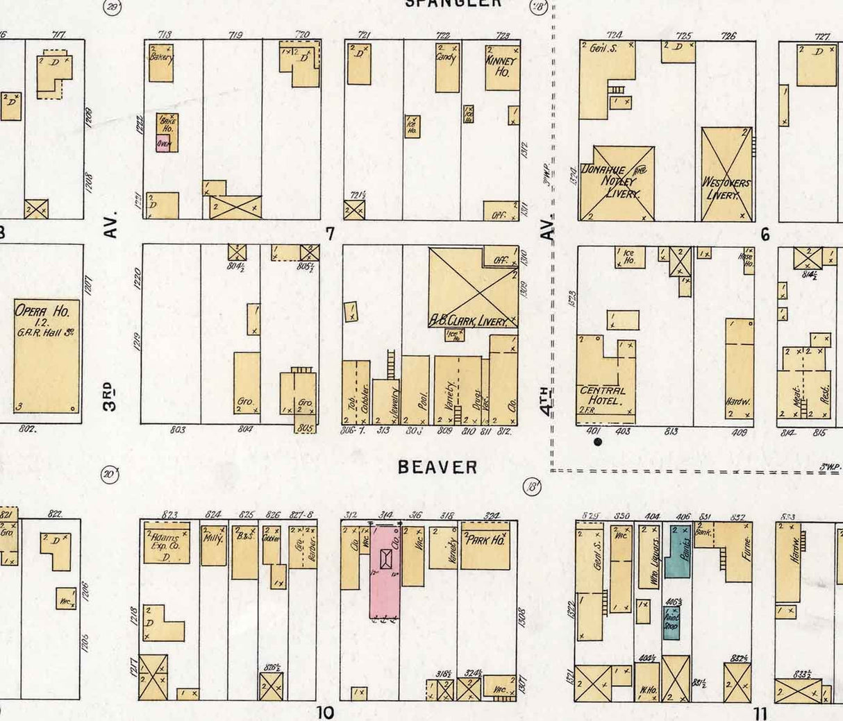 1895 Town Map of Hastings Cambria County Pennsylvania