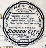 1897 Town Map of Dickson City Lackawanna County Pennsylvania