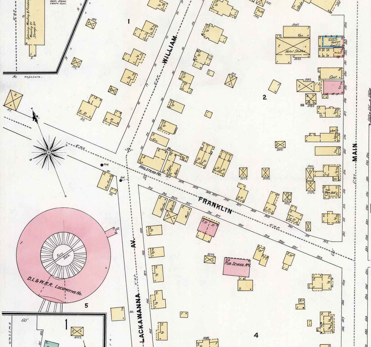 1897 Town Map of Hallstead Susquehanna County Pennsylvania