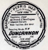 1899 Town Map of Duncannon Perry County Pennsylvania