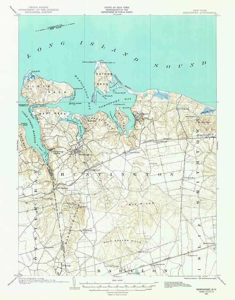 1901 Topo Map of Northport New York