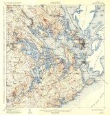 1908 Topo Map of Eastport Maine