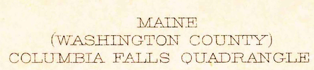 1921 Topo Map of Columbia Falls Maine