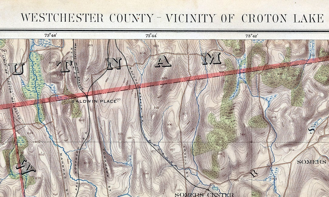 1891 Map of Westchester County and Croton Lake