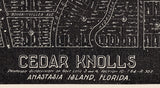 1925 Cedar Knolls Plan of Lots Anastasia Island Saint Augustine Florida