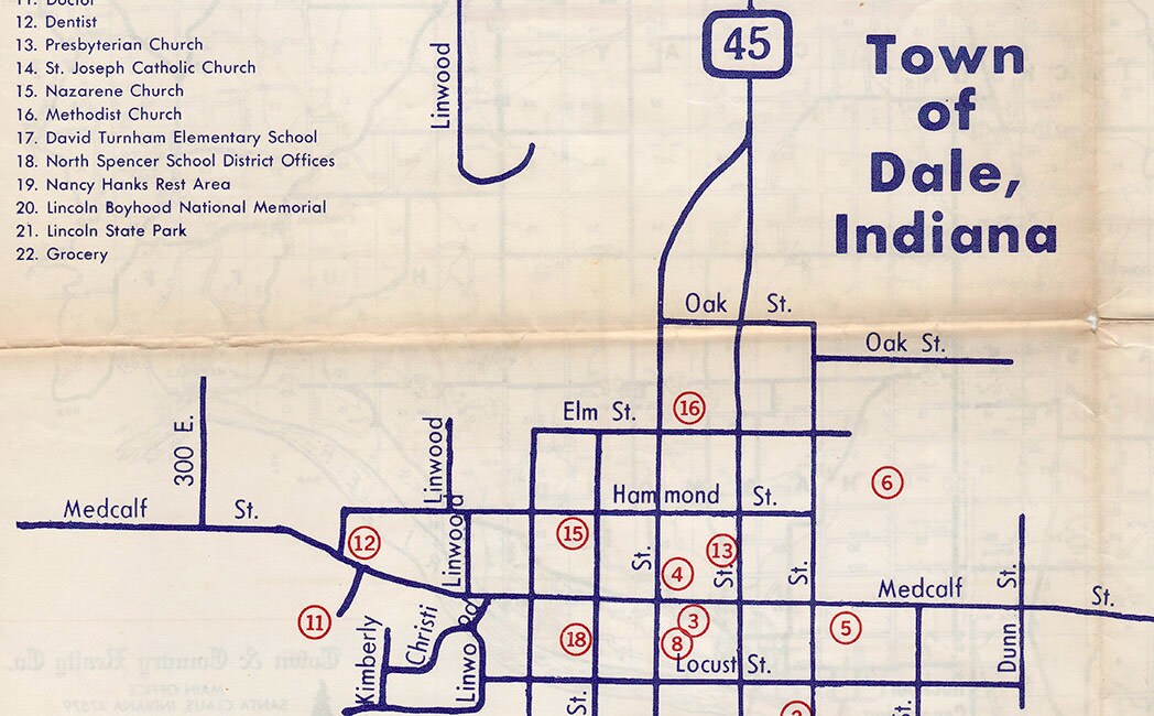 Town Map of Dale Spencer County Indiana