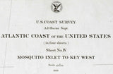 1863 Nautical Map of Mosquito Inlet to Key West Florida