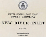 1932 Nautical Map of New River Inlet North Carolina