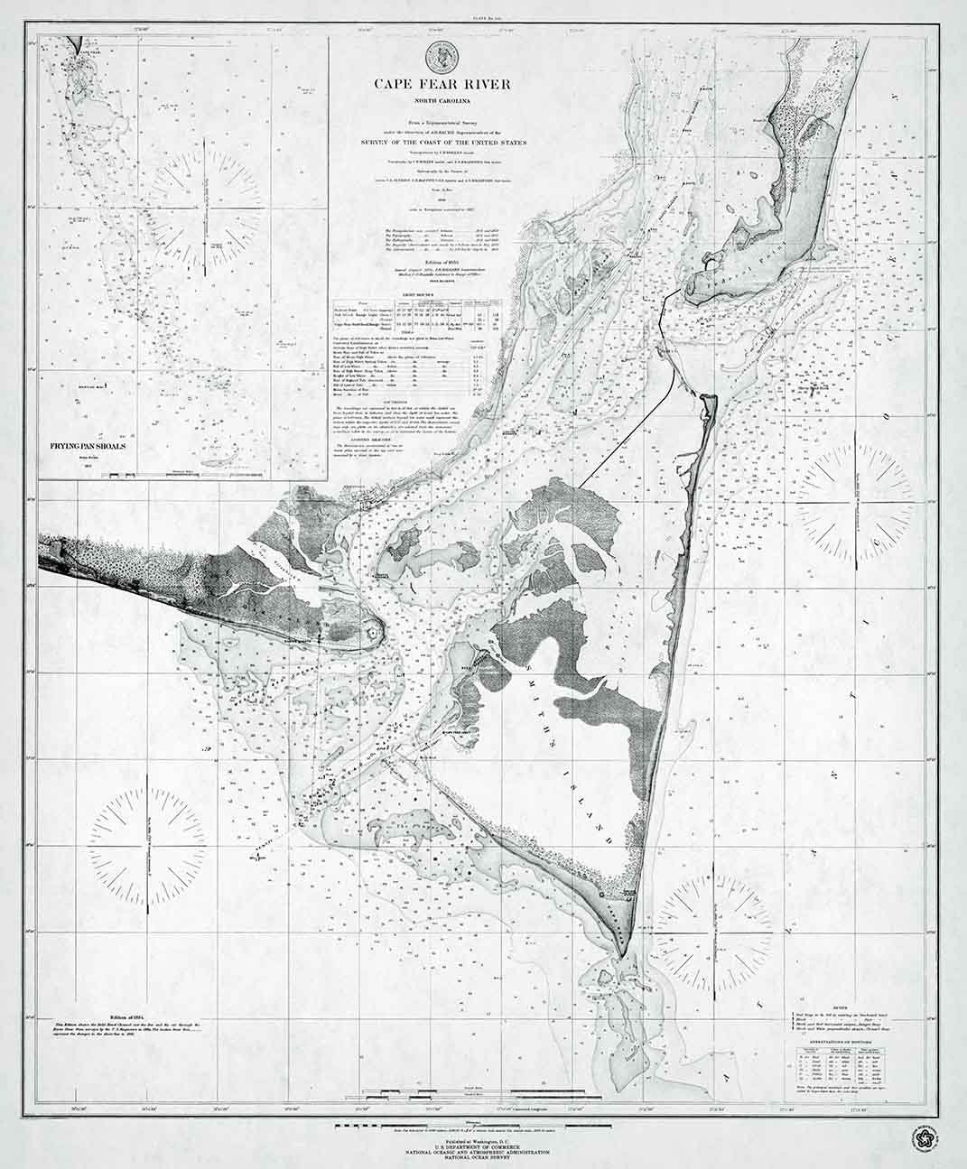 1976 Nautical Map of Cape Fear River North Carolina