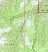 1993 Topo Map of Bull Elk Park Wyoming WY Bighorn Forest